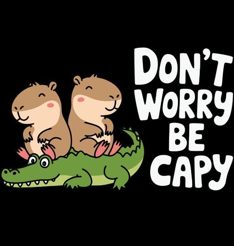 Obrázek produktu Pánské tričko Kapybary a Krokodýl Don’t Worry, Be Capy