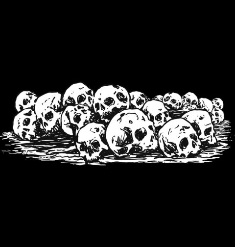 Obrázek produktu Dámské tričko Hromada Lebek Pile of Human Skulls