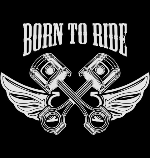 Obrázek produktu Pánské tričko Okřídlené Válce Motoru Born to Ride