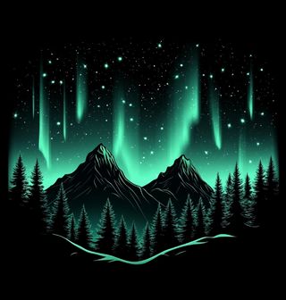 Obrázek 2 produktu Pánské tričko Polární záře Northern Lights (Velikost: 5XL)