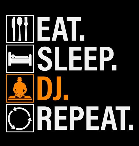 Obrázek produktu Pánské tričko Jez Spi DJ Opakuj Eat Sleep DJ Repeat