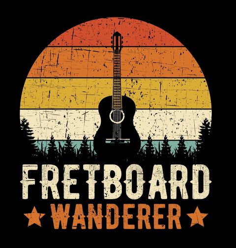 Obrázek produktu Pánská mikina Kytara Fretboard Wanderer Retro Guitar