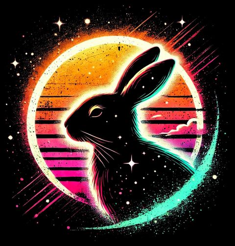 Obrázek produktu Dětské tričko Neonový Králík Cosmic Rabbit
