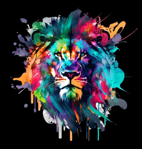 Obrázek produktu Dámské tričko Neonový Lev Neon Lion