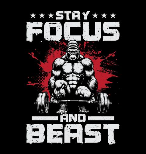 Obrázek produktu Dámské tričko Gorila Stay Focus and Beast