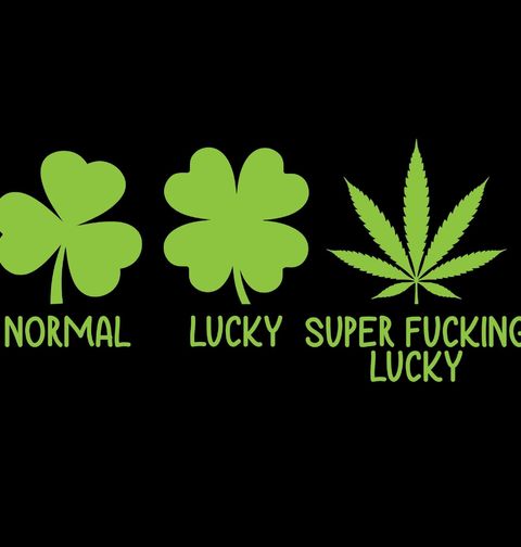 Obrázek produktu Pánské tričko List Marihuany Normal Lucky Super Fucking Lucky