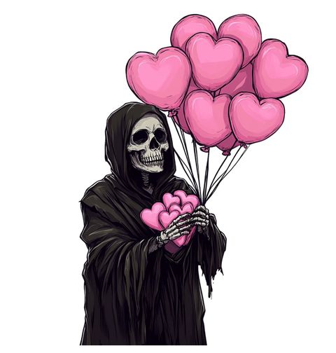 Obrázek produktu Dámské tričko Zamilovaný Kostlivec s balonky Skeleton Balloons