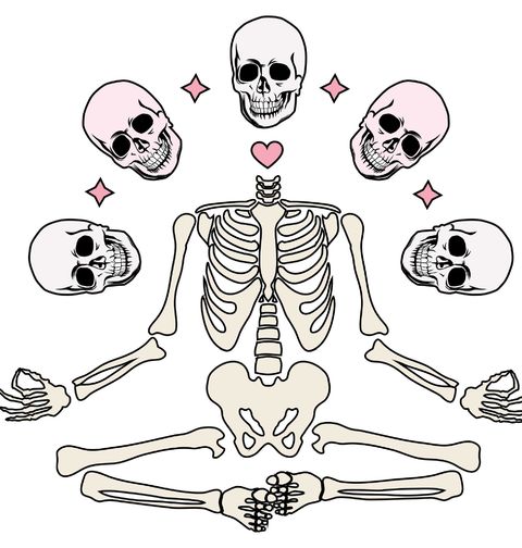 Obrázek produktu Dámské tričko Meditující Kostlivec Namaste Skeleton