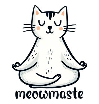 Obrázek 2 produktu Dětské tričko Meditující Bílá Kočka Meowmaste