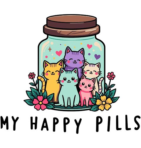 Obrázek produktu Pánské tričko Moje pilulky štěstí Barevné Kočky Cats My Happy Pills