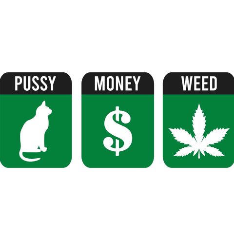 Obrázek produktu Pánské tričko Jackpot: Kočka, Peníze a Tráva Pussy Money Weed