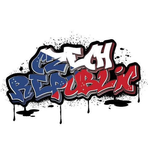 Obrázek produktu Pánské tričko Česko Graffiti na zdi