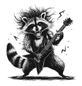 Obrázek 2 produktu Pánské tričko Mýval s Kytarou Rock and Roll Guitar Raccoon