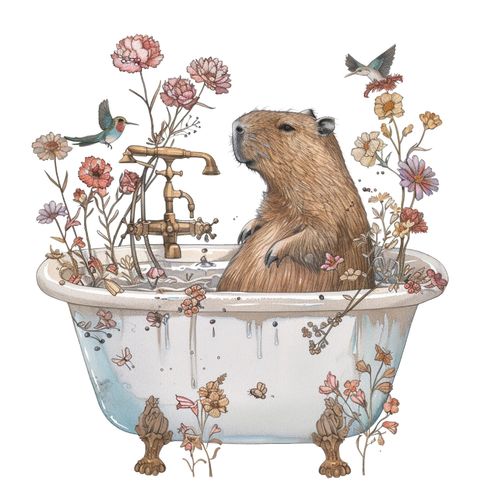 Obrázek produktu Dámské tričko Kapybara ve Vaně Capybara Bathtub