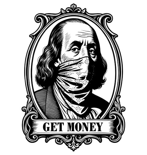 Obrázek produktu Pánské tričko Rebelský Benjamin Franklin Get Money