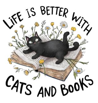 Obrázek 2 produktu Dámské tričko Život je lepší s kočkami a knihami Life is better with cats and books