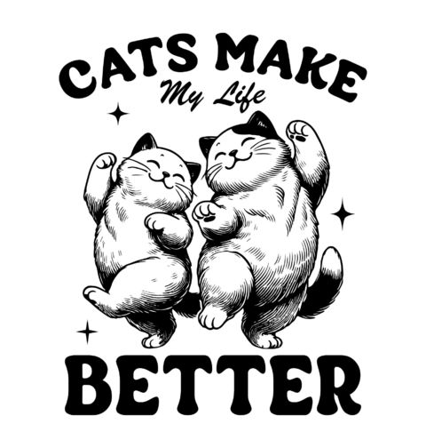 Obrázek produktu Pánské tričko Veselé Kočky Kočky dělají můj život lepší Cats make my life better