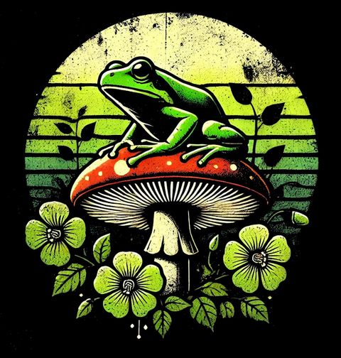 Obrázek produktu Pánská mikina Žába na Muchomůrce Frog Mushroom
