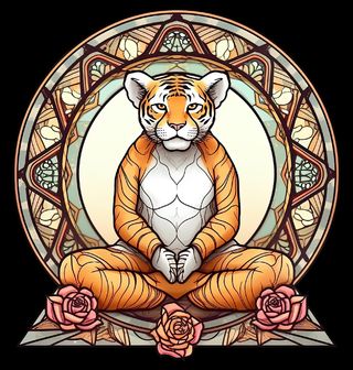 Obrázek 2 produktu Pánská mikina Meditující Tygr Stained Glass Tiger