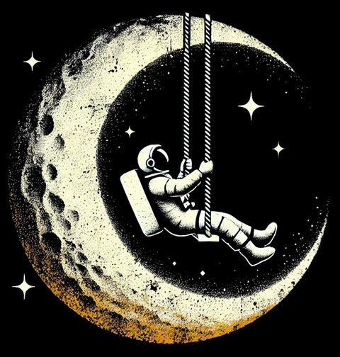 Obrázek produktu Pánská mikina Astronaut na Měsíční houpačce