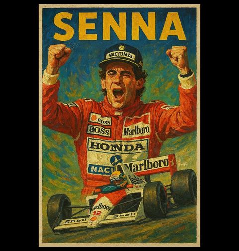 Obrázek produktu Dámské tričko Vítězství Ayrtona Senny