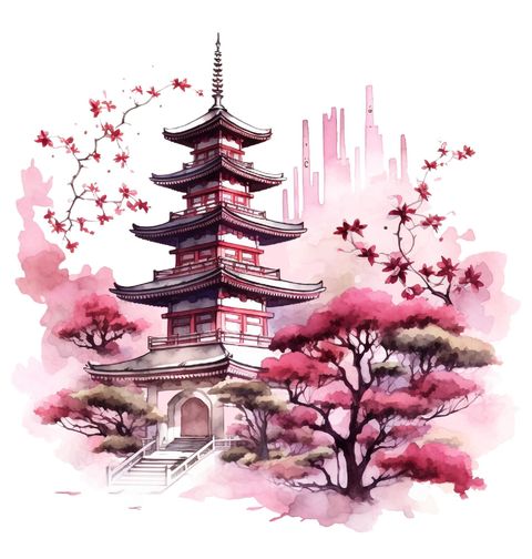 Obrázek produktu Dětské tričko Japonská Pagoda Sakur
