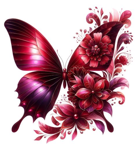 Obrázek produktu Pánské tričko Rudý Motýl a květiny