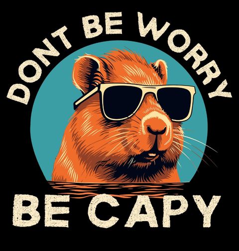 Obrázek produktu Pánské tričko Cool Kapybara Don't Worry Be Capy