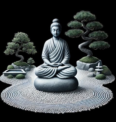 Obrázek produktu Pánské tričko Buddha mezi Bonsajemi