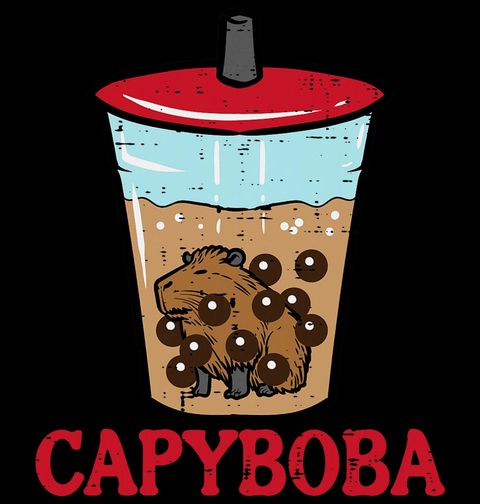 Obrázek produktu Dámské tričko Kapybara v Bubble Tea CapyBoba