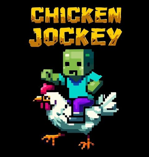 Obrázek produktu Pánské tričko Kuřecí jezdec z Minecraftu Chicken Jockey