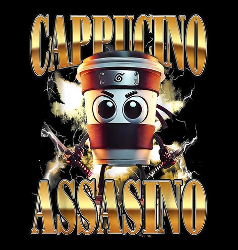 Obrázek produktu Pánská mikina Italský Brainrot Cappuccino Assasino