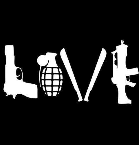 Obrázek produktu Dámské tričko Láska ke zbraním LOVE