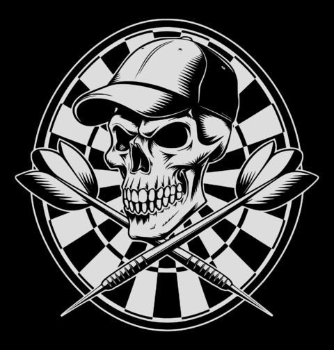 Obrázek produktu Pánské tričko Smrtící Šipky Skull Dartboard