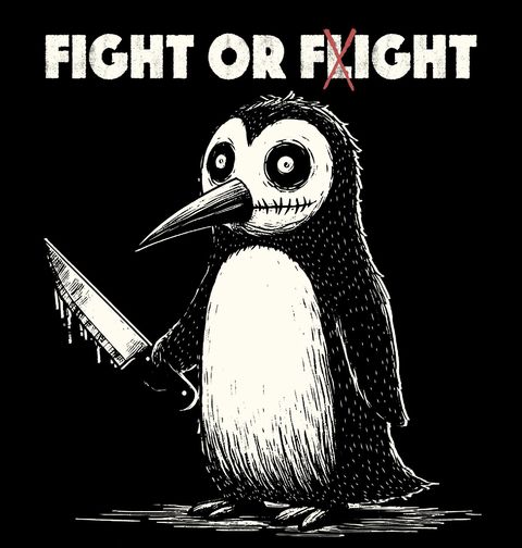 Obrázek produktu Dětské tričko Tučňák Nelítostný Zabiják Fight or Flight