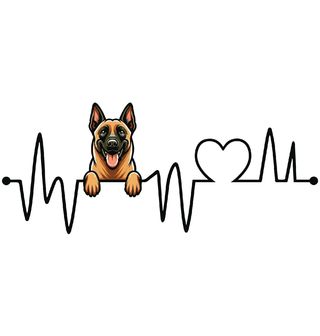 Obrázek 2 produktu Dámské tričko Kardiogram a Belgický ovčák Belgian Malinois