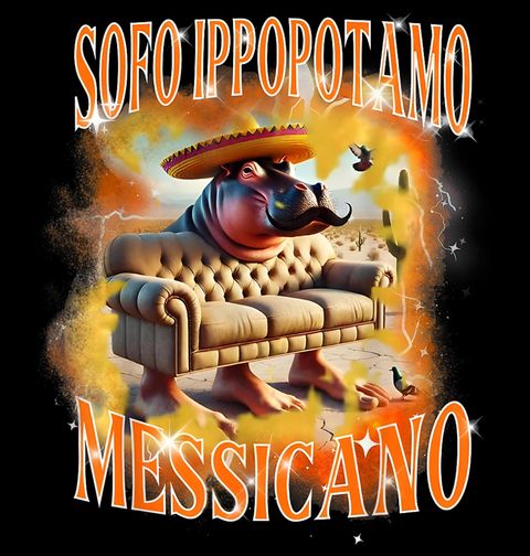 Obrázek produktu Dámské tričko Italský Brainrot Sofo Ippopotamo Messicano