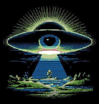 Obrázek 2 produktu Pánská mikina 8bit Mimozemské Oko Pixalated UFO