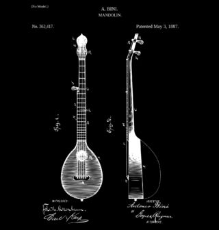 Obrázek 2 produktu Pánské tričko Mandolína Patent A. Bini