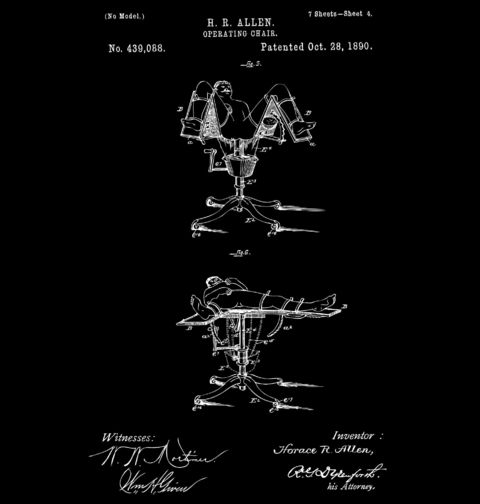 Obrázek produktu Dámské tričko Operační Křeslo Patent H. R. Allen