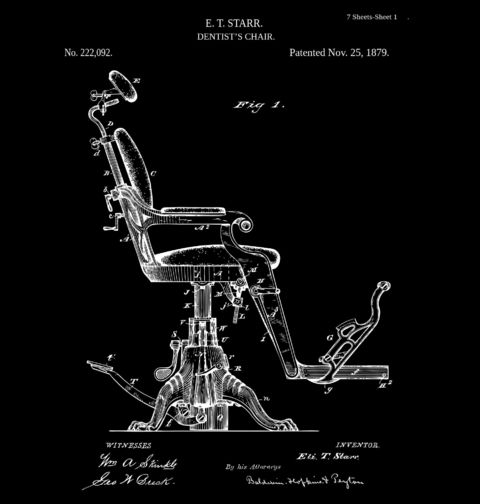 Obrázek produktu Pánské tričko Zubařské Křeslo Patent E. T. Starr