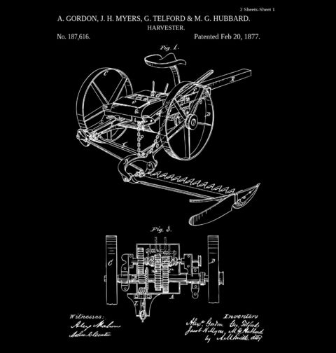Obrázek produktu Dámské tričko Sklízecí Stroj Patent A. Gordon & spol.