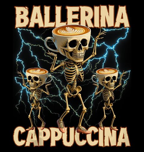 Obrázek produktu Pánská mikina Elektrizující Kostlivec Ballerina Cappuccina