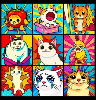 Obrázek 2 produktu Pánské tričko Náladové Kočky Pop Art Cat