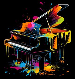 Obrázek 2 produktu Dámské tričko Barevné Piano Exploze Tónů