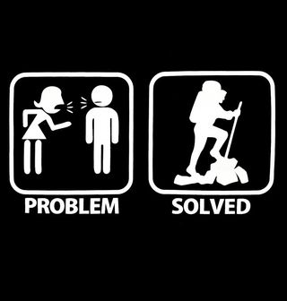 Obrázek 2 produktu Pánské tričko Problémy ve vztahu? Problem Solved - Hiking (Pěší tůry)