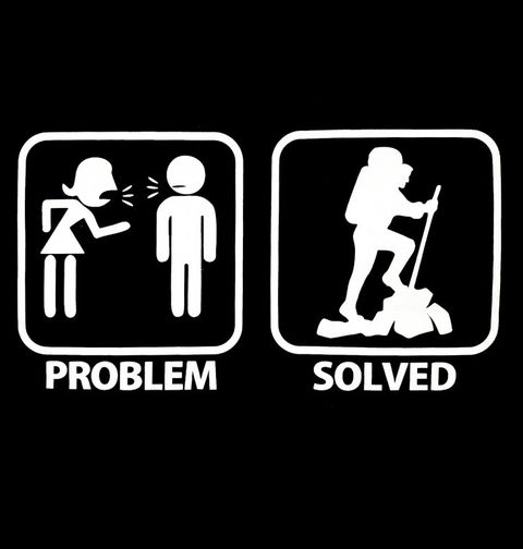 Obrázek produktu Pánské tričko Problémy ve vztahu? Problem Solved - Hiking (Pěší tůry)