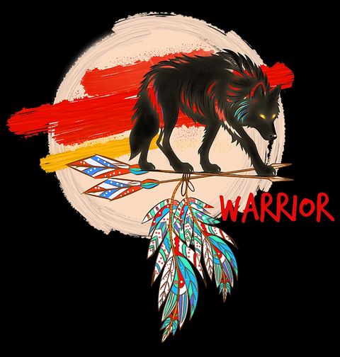 Obrázek produktu Pánské tričko Vlčí Duch Válečníka Warrior Wolf