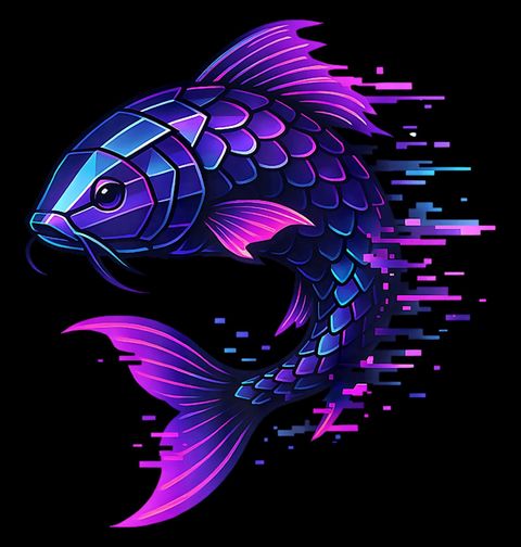 Obrázek produktu Pánská mikina Pixelový Kapr Koi Vaporwave