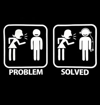 Obrázek 2 produktu Pánské tričko Problémy ve vztahu? Problem solved - sluchátka